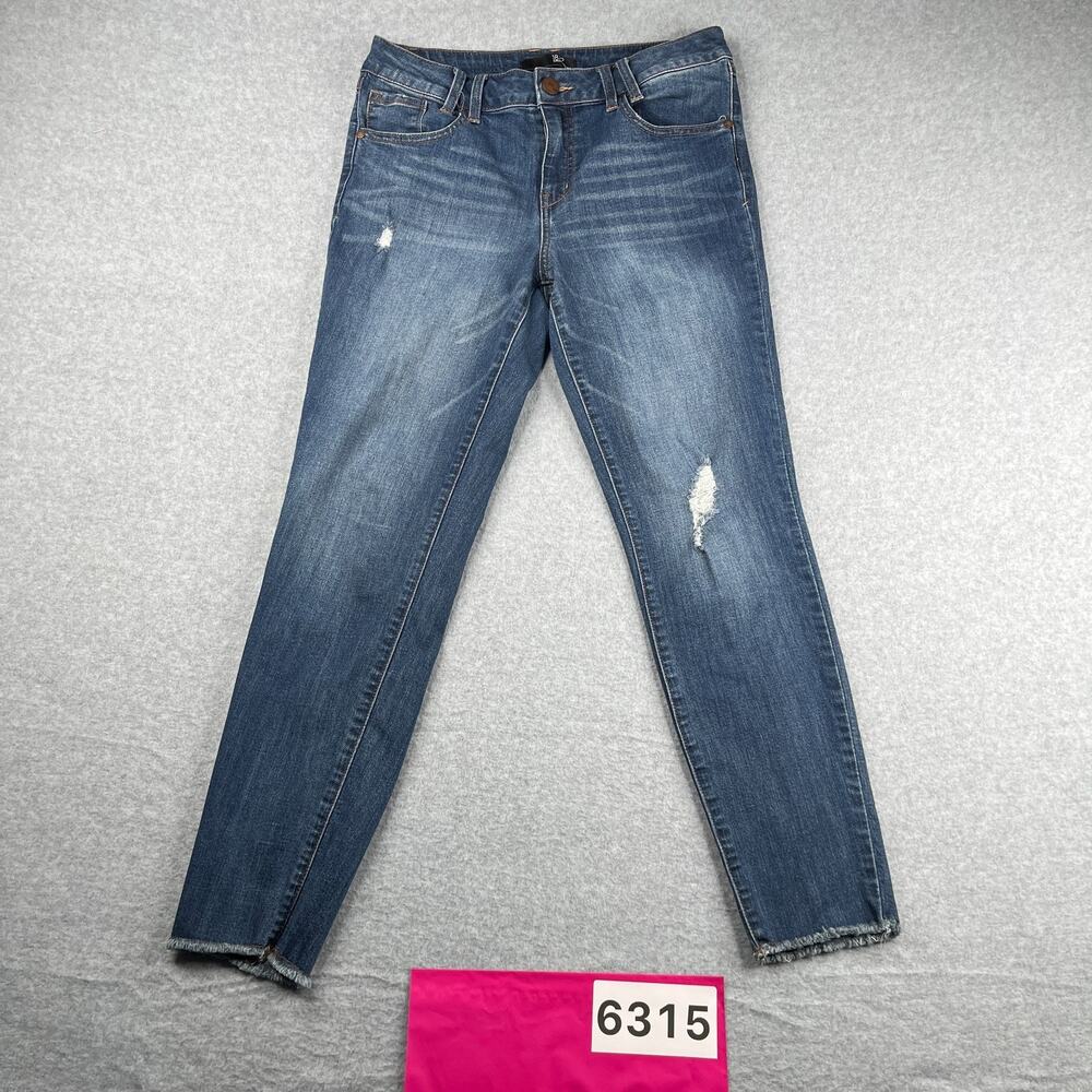 1822 Denim Jeans Womens Size 10 Dark Wash Distressed Stretch Casual